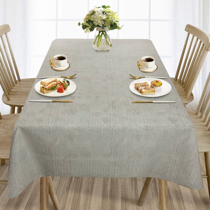 Vaillancourt Latitude Run® Vinyl Tablecloth, Gray, 118" x 55"