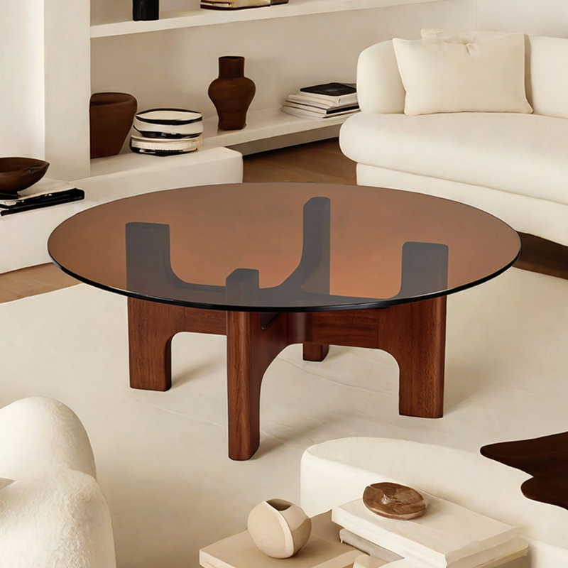 Medieval style solid wood coffee table