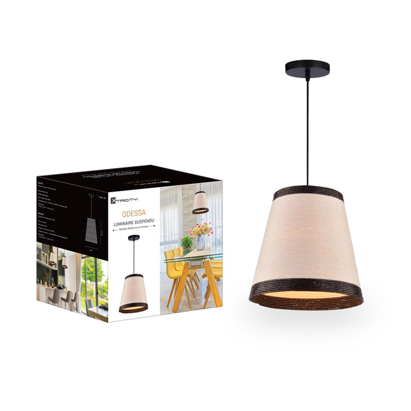 Luminaire tambour suspendu 1 lumière Odessa