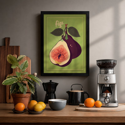 Figs in Lime Botanical - Framed Print