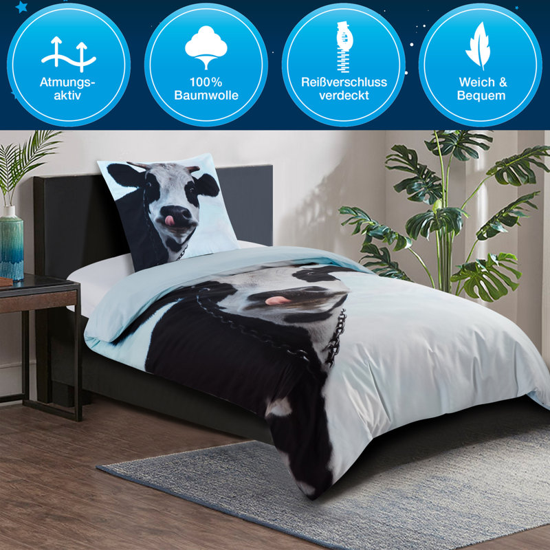 Cotton No Pattern Duvet Cover Set with Pillowcases Included