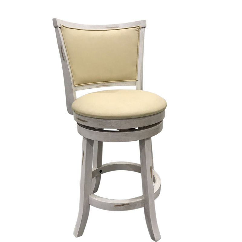 Elegant Cream 38" Counter Height Barstool with 360-Degree Swivel, Cream