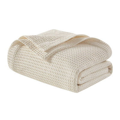 Waffle Weave Cotton Throw Blanket