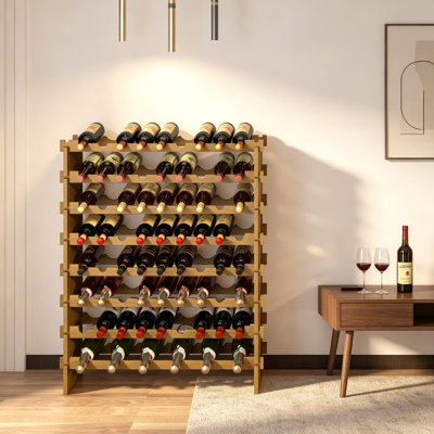 Support à vin autoportant modulaire pour plancher, étagère de rangement murale en bambou empilable, présentoir pour armoire, cuisine, bar