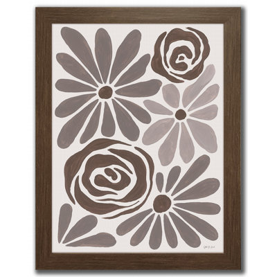 «Mocha Blooms I», art mural encadré