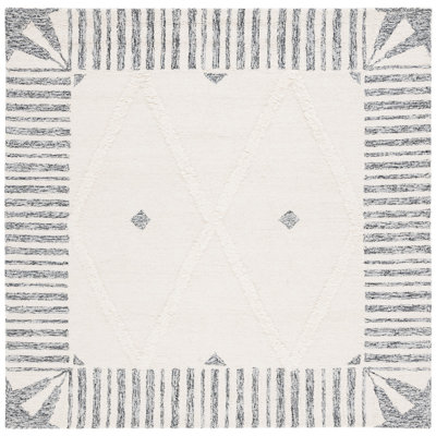 Tapis géométrique en laine / coton touffeté à la main Abbeygail