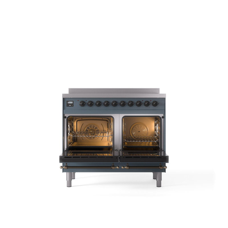 ILVE Nostalgie II 40 in Induction Range, Blue Gray/Bronze