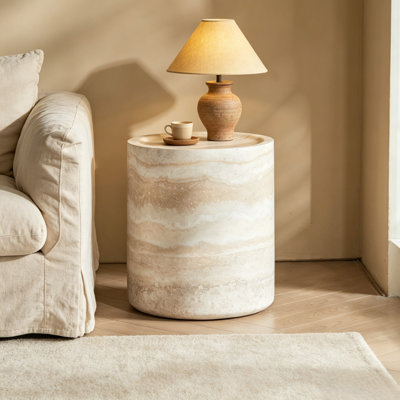 Faux Stone Side Table