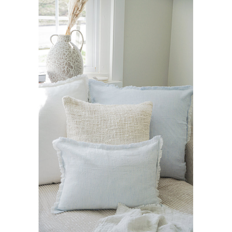 Lumbar Pillow Cover & Insert, Natural Beige/White