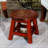 Downridge Ottoman, Carved Wooden Step Stool, Mini Side Table-911587937