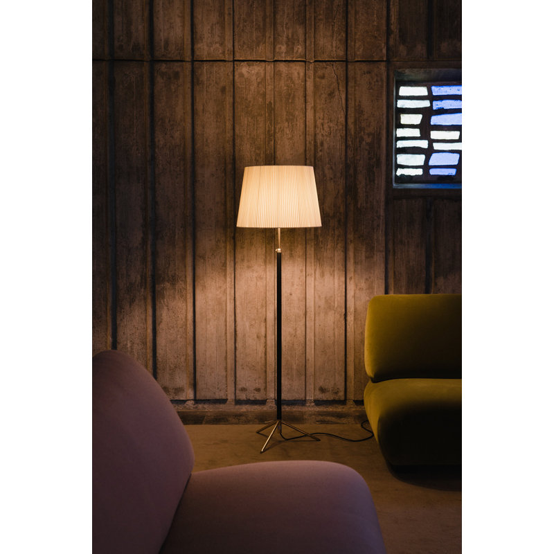 47.2" Floor Lamp, Chrome, Natural