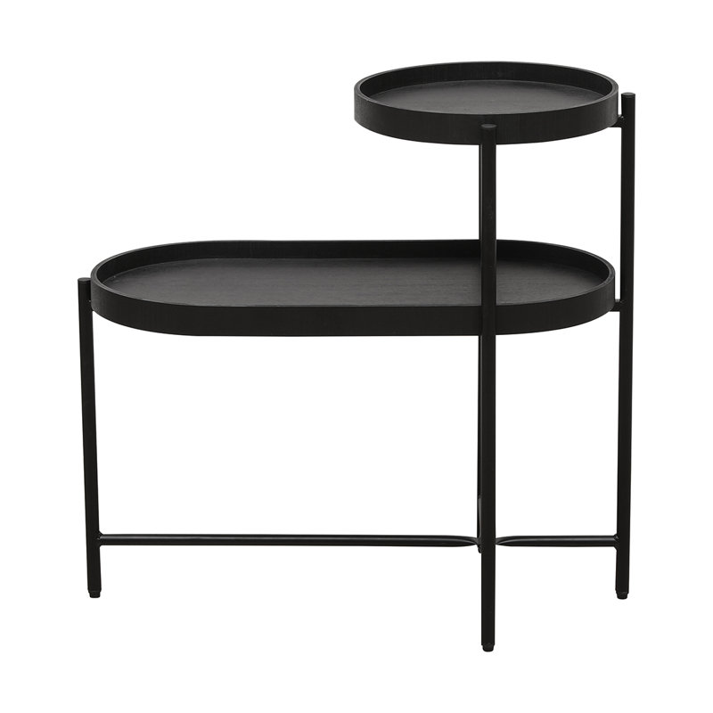 Gassan End Table, Black, 27.75" H x 27.55" W x 13.66" D