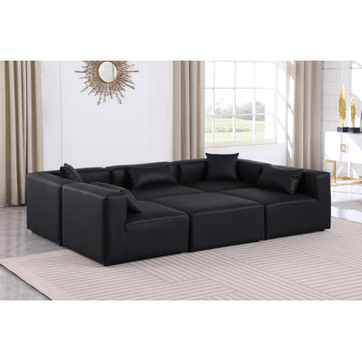 Canapé modulaire en similicuir de 6 pièces Ivion