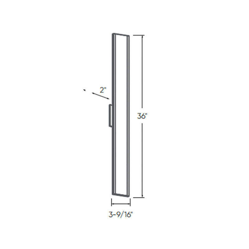 Benjamine Aluminum LED Wall Light, 36" H x 3.56" W x 2" D