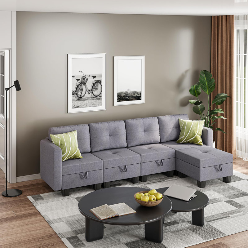 Fabric Corner Sofa, 4