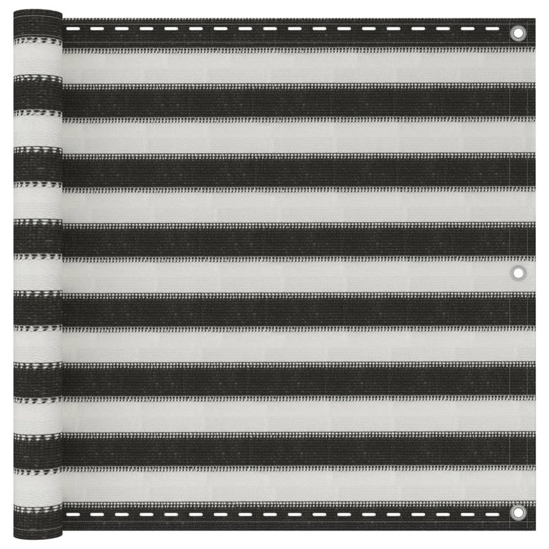 Écran de balcon en PEHD Vidaxl, Blanc / anthracite, L 118,1 po x P 47,2 po