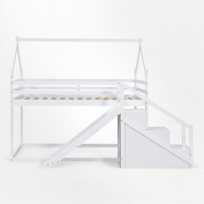 Balmers Kids Twin Over Twin Bunk Bed, White