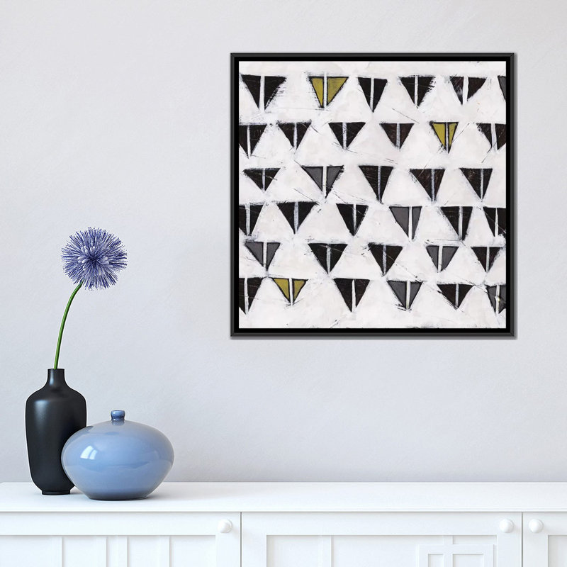 « algorithme viii », reproduction d’art sur toile, H 18 po x l 18 po x P 1,5 po, Toile avec cadre noir, Pas de tapis