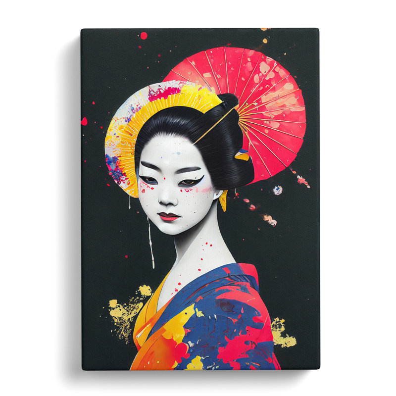 Geisha Painted No.1 - Wrapped Canvas, 60cm H x 40cm W x 3cm D