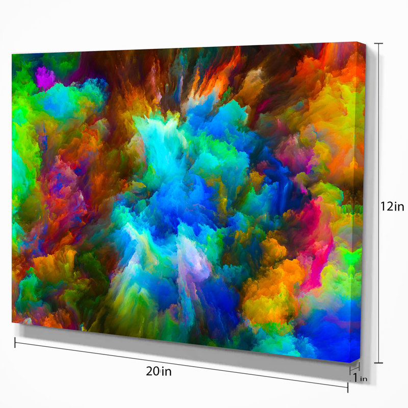 « color 3d explosion », reproduction d’impression sur toile tendue, H 20 po x l 20 po x P 1 po