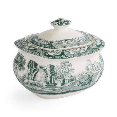 Heritage Green Italian 9 Oz. Covered Sugar Bowl