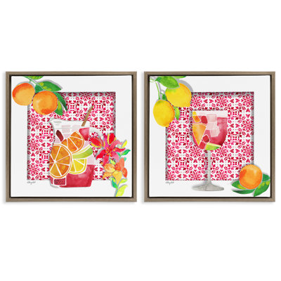 Sangria Pitcher & Glass 2pc Floating Frame Set, design by Hillary Holt