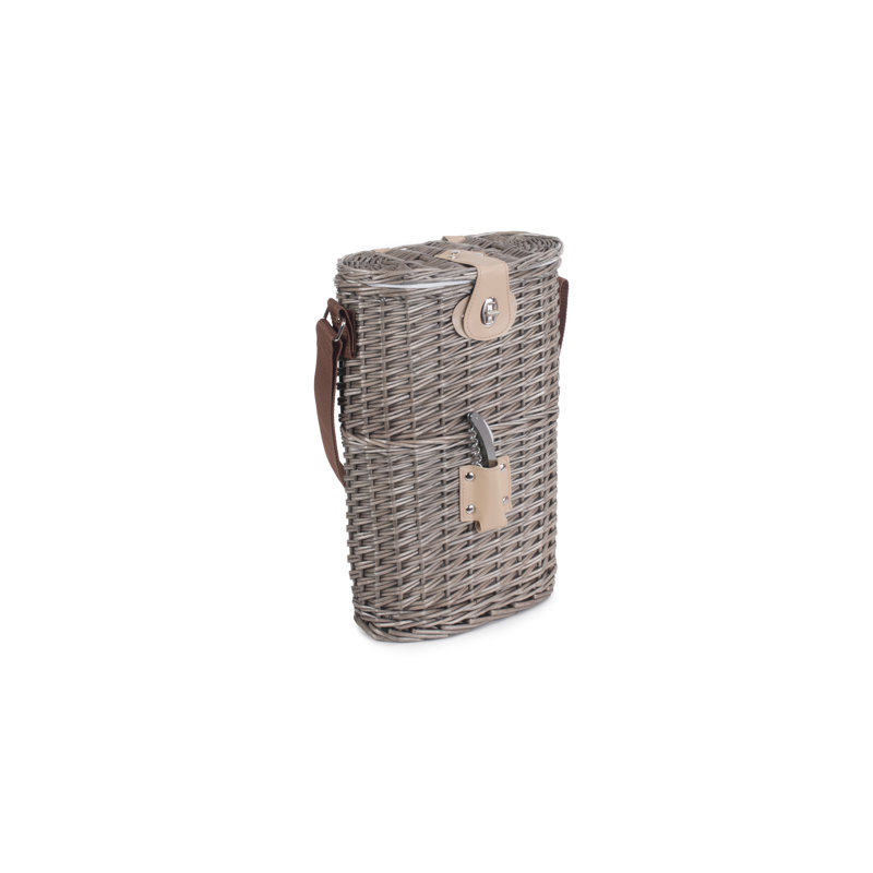 Beyer 2 Bottle Wicker Chilled Carry Basket