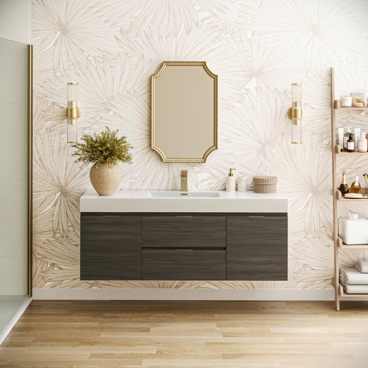 Valencia 60" Wall Mount Single Sink Bathroom Vanity with Top and Sink (Faucet Not Included)