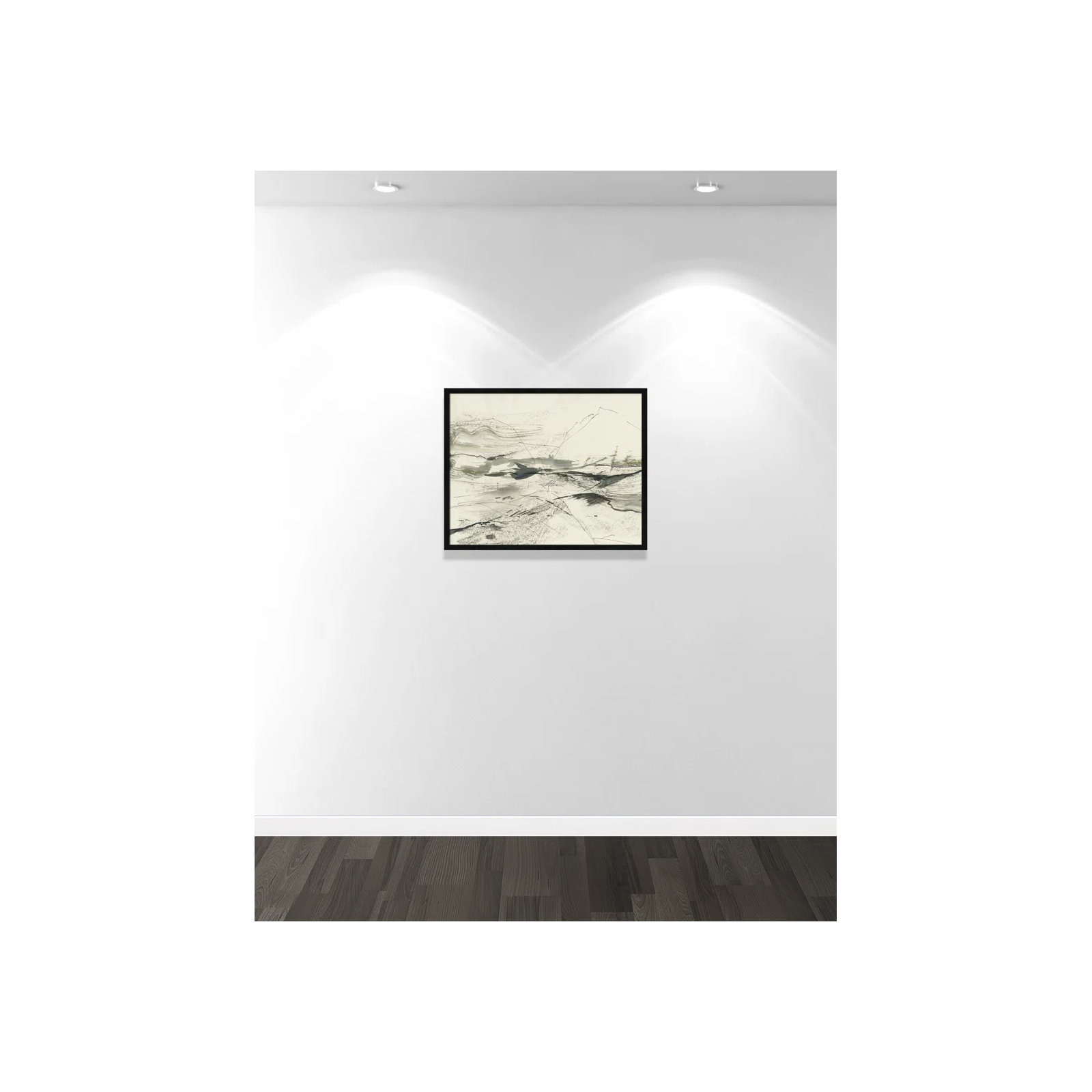 Green Sketches by PI Studio, No Mat, Black Slim Picture Framed, 17" H x 23" W x 0.75" D