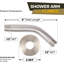 Bras de douche avec bride Bras de pomme de douche mural en acier inoxydable de 6 pouces, finition nickel brossé-125094960