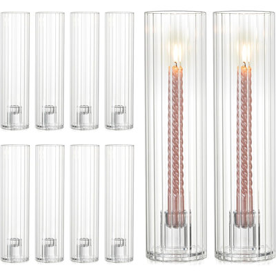 Ensemble de 10 porte-bougies en verre Bulric Hurricane