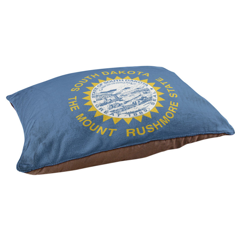 Coussin de concepteur south dakota flag Burien, L 42 po x l 52 po, Marron foncé