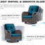 Ensemble de conversation modulaire d'extérieur en rotin 5 pièces avec 2 chaises berçantes pivotantes, 2 repose-pieds et 1 table d'appoint