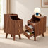 Table de chevet 2 pièces avec 2 tiroirs, tables de bout avec plateau coulissant et tablette ouverte, tables d'appoint étroites pour chambre à coucher et salon