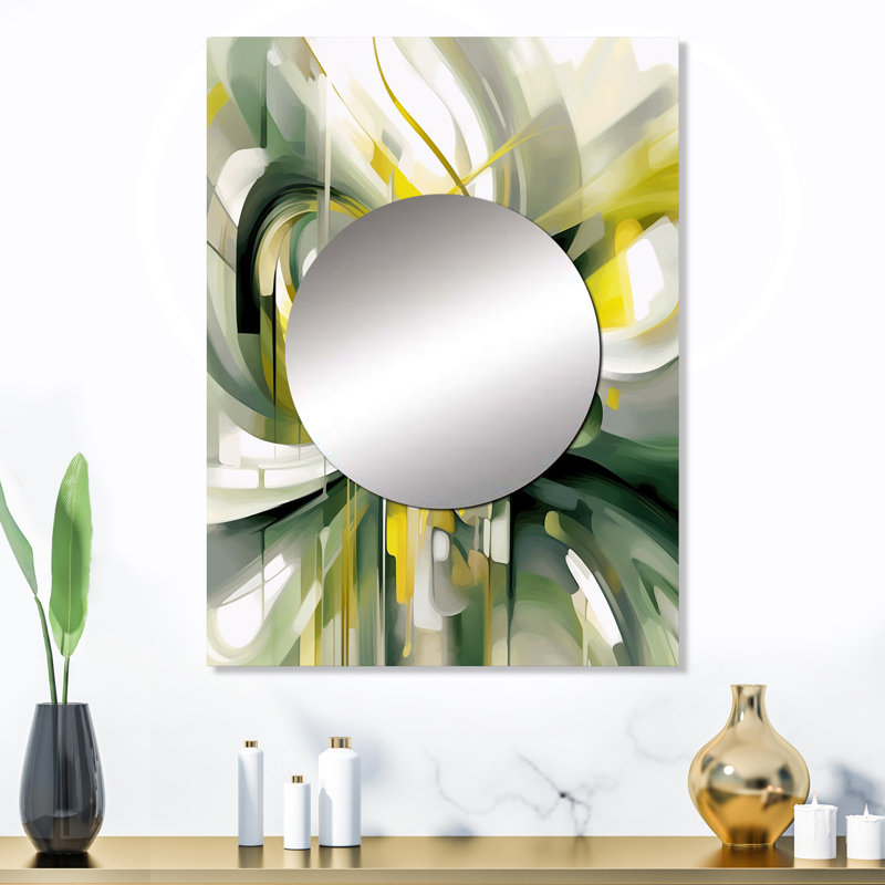 Yorgelis Dynamic Waveforms II - miroir mural décoratif scandinave, miroir scandinave, impression d'art en métal