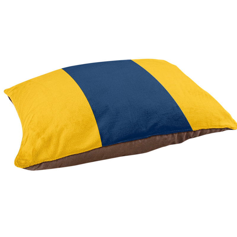 Coussin Cleveland, Petit (l 28 po x P 18 po x H 6 po), Or / bleu marine