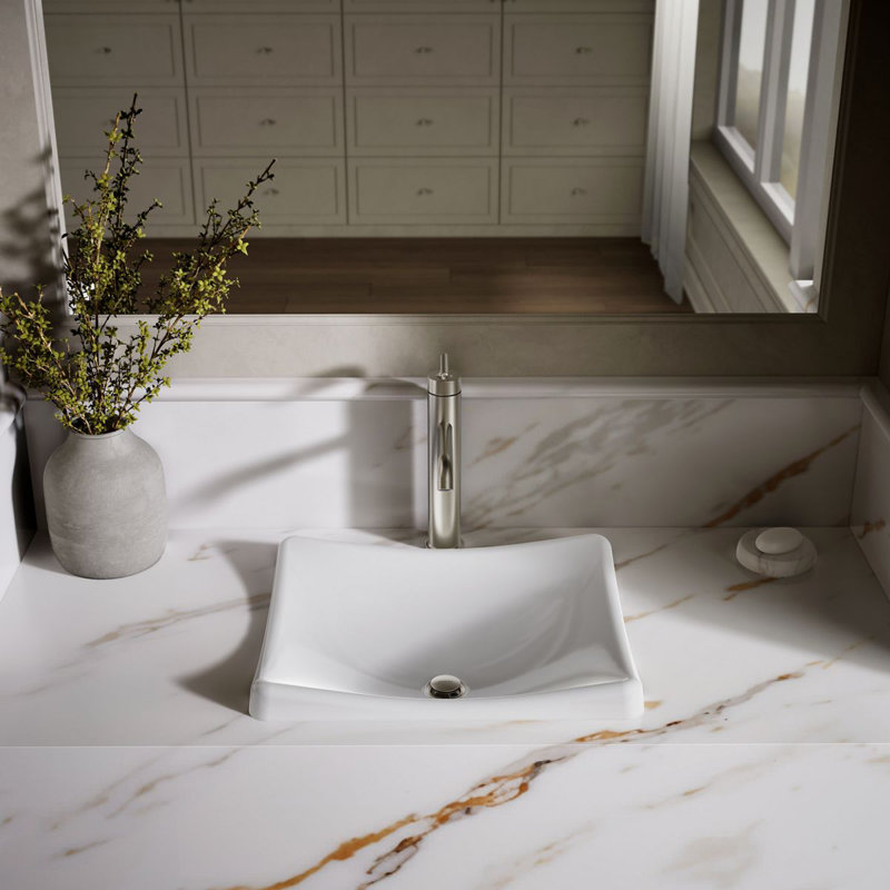 DemiLav Metal Specialty Vessel Bathroom Sink, White