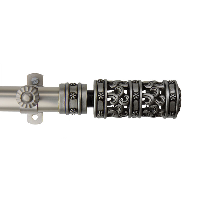 Tringle à rideaux simple ajustable Cel1, Nickel satiné, 28 po à 48 po (chaque côté)