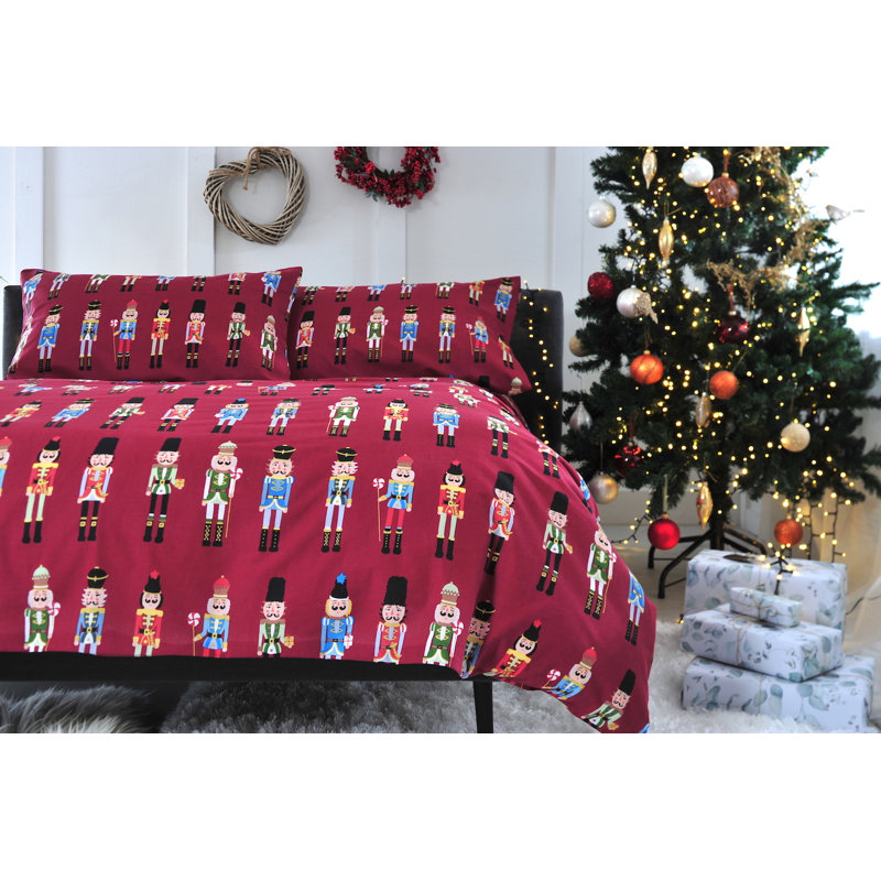 Cotton Blend, Polyester No Pattern Duvet Cover Set with Pillowcases, Single, Red