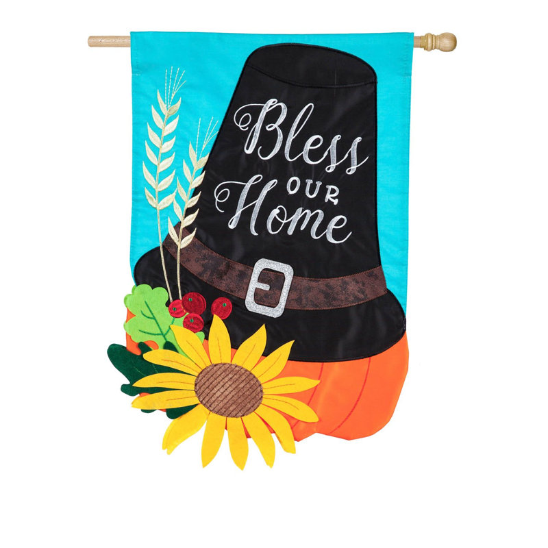 Drapeau de maison 2 côtés en nylon 35 x 21 pilgrim hat