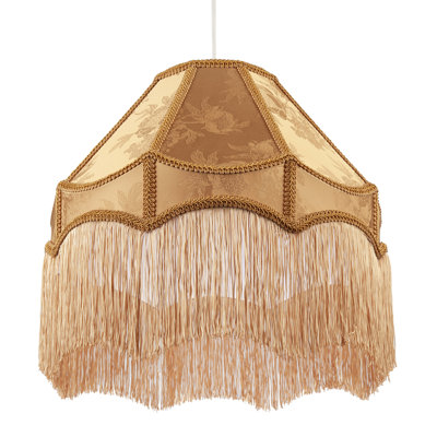 26 cm H Empire Fabric Lamp Shade ( No Direct Attachment Method ) in Gold