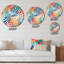 Horloge murale abstraite verte et orange-101237823