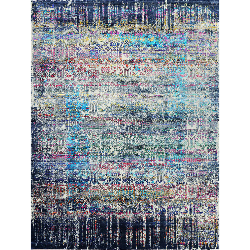 Tapis rectangulaire noué à la main, Rectangle 10 pi x 14 pi