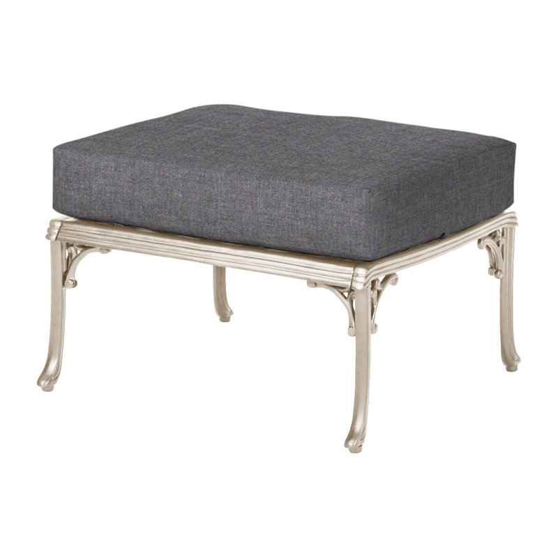 Michigan Outdoor Ottoman, Cast Slate Sunbrella® Plainweave, Vintage