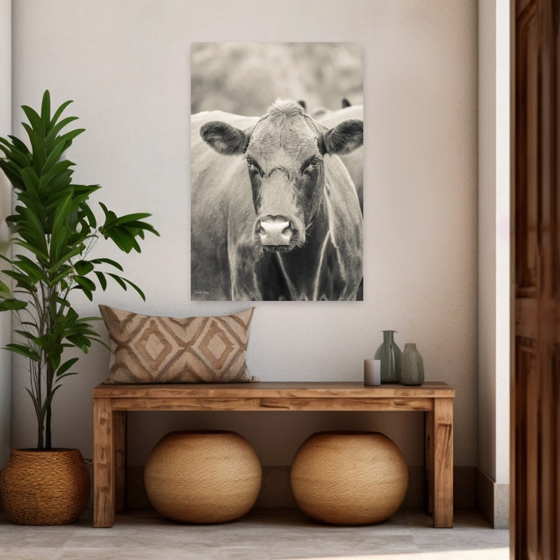 «Brown Cow Say Cheese», art contemporain, H 48 po x l 32 po
