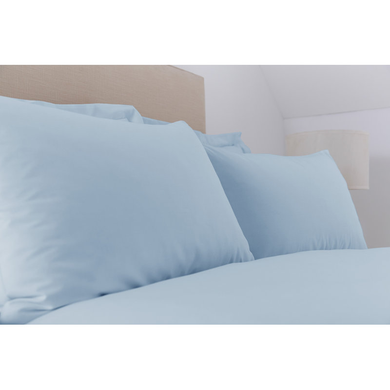 Percale Flat Sheet, Double (4'6), Duck Egg