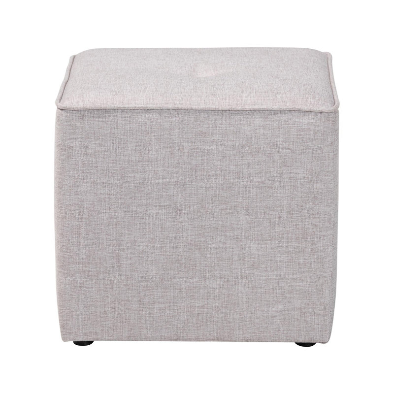 Charea Upholstered Ottoman, Light Gray