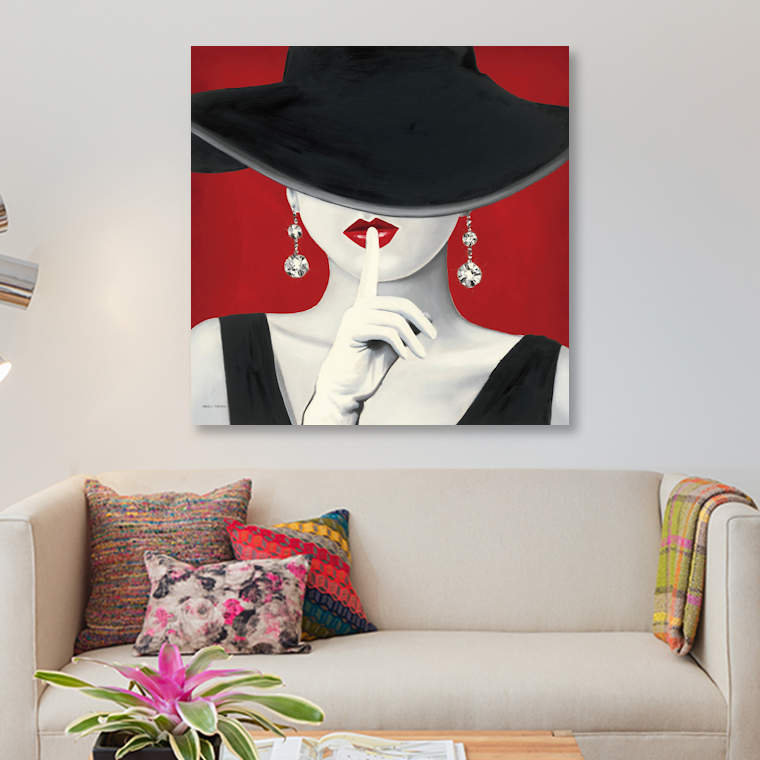 Haute Chapeau Rouge by Marco Fabiano - Print on Canvas, 45.72 cm H x 45.72 cm W x 1.91 cm D, No Frame