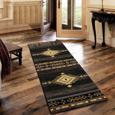 Tapis noir, 7 pi 10 po X 3 po, polypropylène, teinté, pour tapis de spa noir, salles à manger
