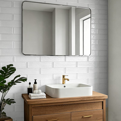 Carreaux de mur en verre 4 po X 12 po Linen Ice (0,33 pi2 / pièce)